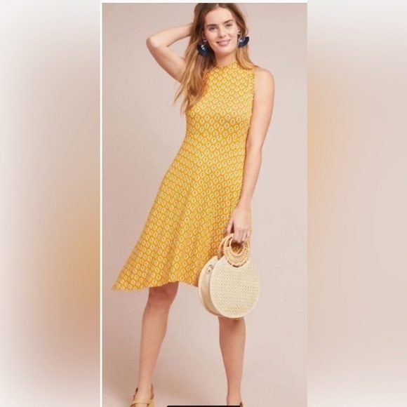 Maeve by Anthropologie sleeveless midi jersey swing dress asymectrical hem SZ SM - Picture 1 of 8